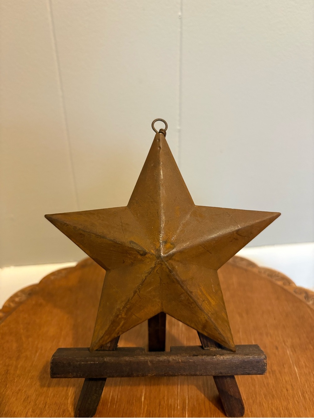 Rustic Metal Star Hanging Décor - Rustic Brown 5” Primitive Decor
